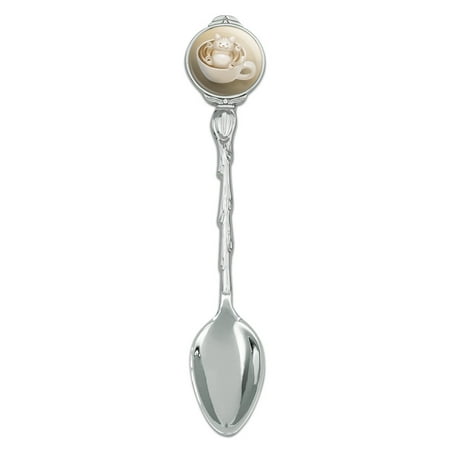 

Foamy Cat Latte Art Novelty Collectible Demitasse Tea Coffee Spoon
