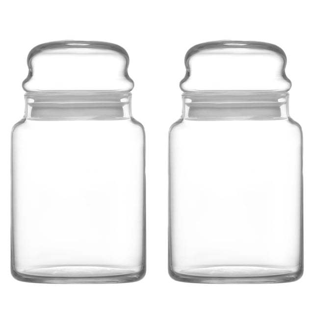 Juego de 2 Recipientes de Vidrio LAV Contenedores Cristal Almacenamiento Cocina 890ml