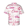 thumbnail image 3 of Picia Breast Cancer Pink Ribbons Awareness (2) Gentle Cotton Regular Fit Short Sleeve Casual Hawaiian Shirt for Men-Small, 3 of 9
