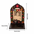 thumbnail image 2 of Wood Day of the Dead Photo Frame Display Stand Tabletop Picture Holder with Base Freestanding Decorative Altar Style, 2 of 5