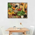 thumbnail image 2 of Nawypu Food Canvas Print Kitchen Wall Decor Healthy Food And Spices Restaurant Decor Cereals Nuts Seeds Fruit Vegetables Canvas Poster Decorative Painting Canvas Wall Art Living Room Poster, 2 of 4