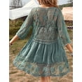 thumbnail image 5 of Swimsuit Coverup for Women Lace Stitching Bathing Suit Cover Ups Plus Size Beach Coverup Alsol Lamesa, 5 of 6