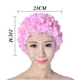 thumbnail image 4 of 3D Flower Swim Cap Breathable Water Sports Hat Swimming Bath Cap Long Hair Surf Hat for Women Pink, 4 of 7