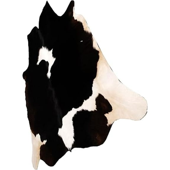 Authentic Black White Cowhide Rug, Genuine Leather Animal Hide, Adds a Unique Touch to Home Décor, Hair-on Texture for Modern Charm