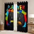 thumbnail image 2 of Homewish Black Gamepads Blackout Curtains Set of 2 (52x84 Each) For Boys Girls,Hippie Graffiti Splash Window Curtains,Video Game Curtains and Drapes,Microfiber Bedroom Decor, 2 of 6
