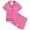 Rose Chaud, variante sur Ensemble de Pyjama en Satin pour Filles avec Haut à Manches Courtes à Imprimé Rayé et Shorts Confortables pour Tout-Petits à Ados, Tenue de Nuit Décontractée