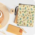 thumbnail image 4 of HELLHERO Book Sleeve Protector Pouch with Decorative Design Handle Polyester Book Carrying Case for Friend Bible or Book 11.42 x 8.66 Inch, Pastel Dinosaur Gathering, 4 of 8
