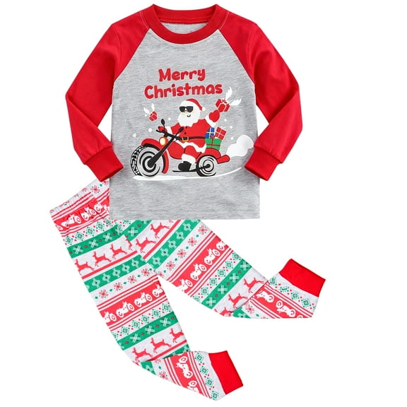 SkiBeaut Christmas Pajamas for Kids 2-12T Holiday Long Sleeve Sleepwear Pajamas Sets for Girls Children