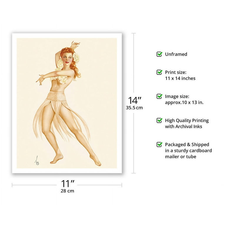 Tropical Dancer Pin-up Girl - March 1944 - Vintage Pin Up Girl