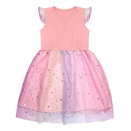 

Qufokar Spring Clothes for Girls Dresses for Birthday Girls Toddler Kids Baby Girls Dress Short Sleeve Rainbow Tulle Dress Birthday Party Princess Dresses Tutu Skirt Girls Midi And Dresses