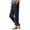 Navy, variant on Mgmyaa Womens Casual Pants Elastic Waist Straight Leg Lounge Pants Summer Ruffle Trouser with Pockets
