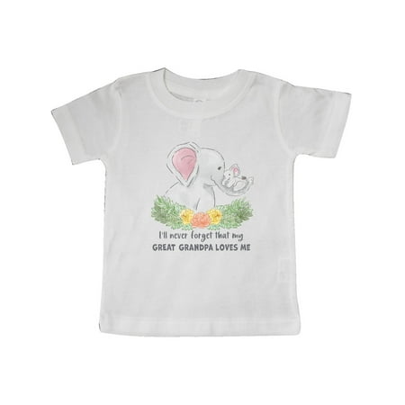 

Inktastic I ll Never Forget That My Great Grandpa Loves Me Elephants Gift Baby Boy or Baby Girl T-Shirt