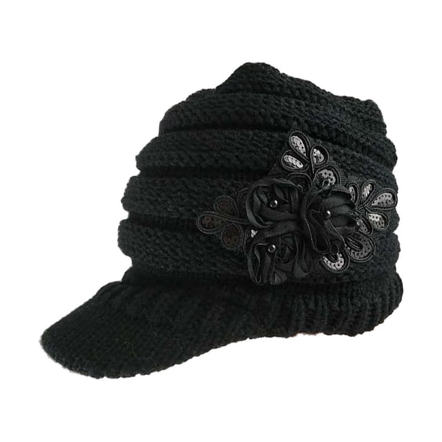 Wweixi Warm Up In Style With Fashionable Wool Cap For Cold Weather Knitted Hats Knitted Caps Funny Hat Wool Hat Ear Protectors black 1Set