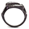 thumbnail image 3 of IP Dark Brown (IP coffee) Stainless Steel Ring with Top Grade Crystal in Clear for Women Clear Stone Color Style TK2558 Size 8, 3 of 4