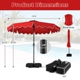 thumbnail image 3 of Costway 10 FT Outdoor Patio Umbrella with 32 Solar LED Lights & Weighted Base, Sandbags Red, 3 of 10
