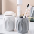 thumbnail image 5 of 2 portalápices de silicona, portalápices para escritorio, portalápices geométrico, portalápices para maquillaje (blanco, gris), 5 of 5