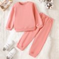 thumbnail image 2 of NOLDARES Toddler Baby Girl Clothes Cute Print Infant Long Sleeve Sweathsirt Fall Winter Outfits Kids Pullover Pants Set(Pink,3-4 Y), 2 of 8