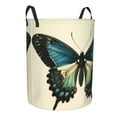 thumbnail image 2 of Bingfone Blue Black Butterfly Art Waterproof Foldable Laundry Hamper Bucket with Handles for Storage Bin,Clothes Hamper (Small ), 2 of 6