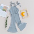 thumbnail image 3 of Bagilaanoe Toddler Baby Girl Cami Jumpsuit Sleeveless Ribbed Romper Overalls 12M 18M 24M 3T 4T 5T Kids Flare Pants Summer Clothes, 3 of 7