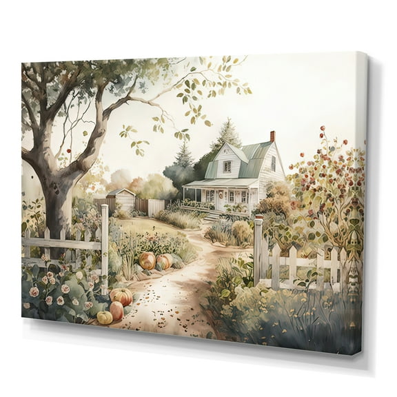 Designart Fresh Garden At The Cottage II Canvas Wall Art