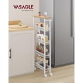 thumbnail image 2 of Carrito de almacenamiento rodante VASAGLE de 5 niveles, roble, beige y blanco, 13 x 45 x 100 cm, 2 of 8