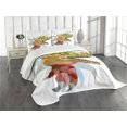 thumbnail image 3 of Ambesonne Dinosaur Quilted Bedspread Set 3 Pcs, Colorful Mosaic T-rex, King Size, Multicolor, 3 of 5