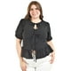 thumbnail image 1 of Blusa con detalle de lazos Roman Fashion /Tallas Extras, 1889 (Negro lineas) negro 36, 1 of 6