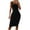 Black, variant on LYXSSBYX Boho Dresses for Women 2024 2024 New Women's Solid Color Slim Neck Sleeveless Sexy Open Back Split Wrapped Hip Dress