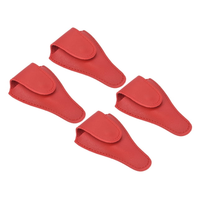 Unique Bargains 4.5'x2.6' PU Leather Embroidery Scissors Sheath Protective Cover, Red 4 Pack