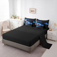 thumbnail image 3 of Electric Guitar King Size Comforter Sets - Bedding Sets 7 Pieces,Music Stringed Instruments Bed in a Bag Flaming Blue Fire Flame Bed Sets with Comforter,Sheets,Pillowcases & Shams, 3 of 5