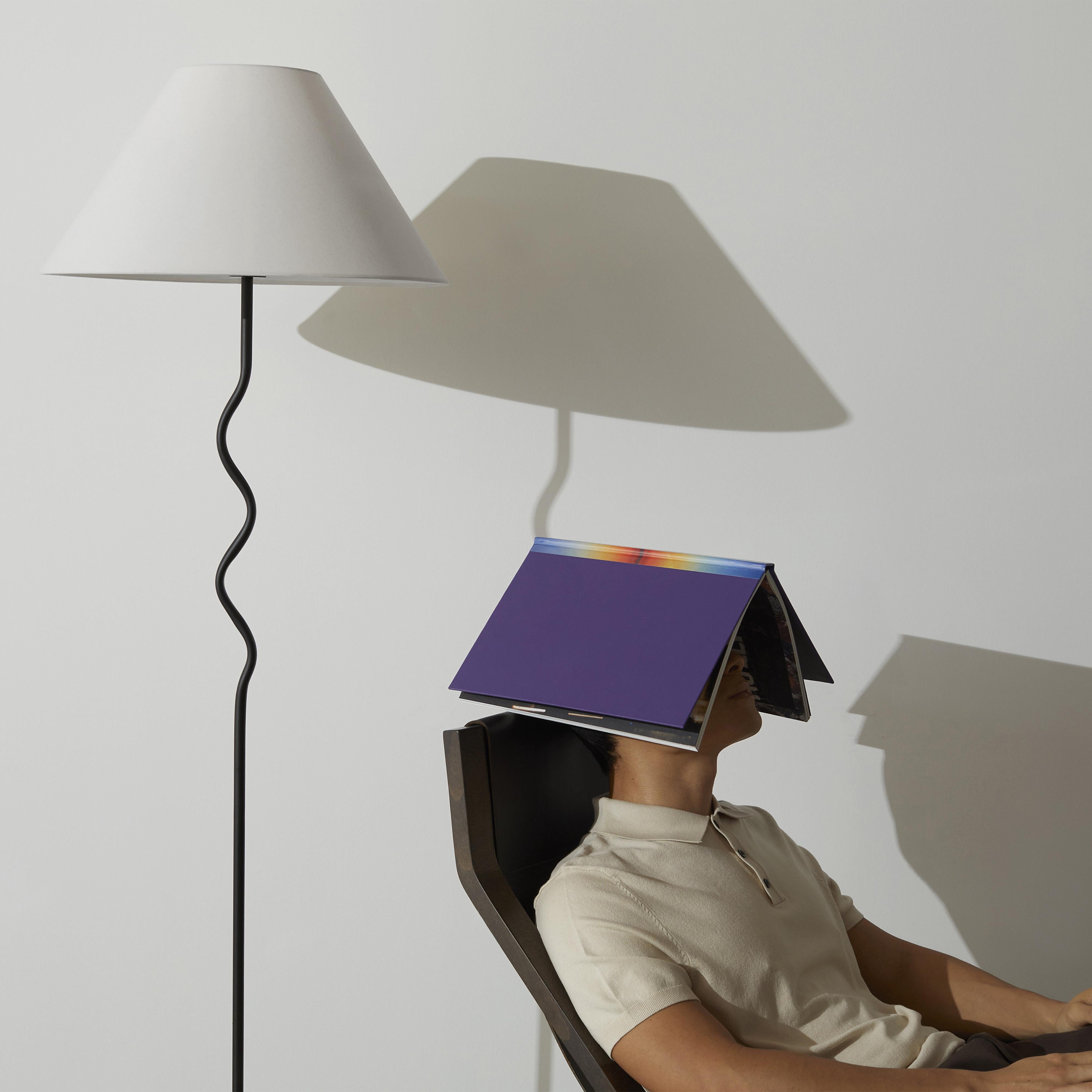 Brightech Squiggle 62" LED Floor Lamp with Twisting Base and Ivory Empire Shade - Black