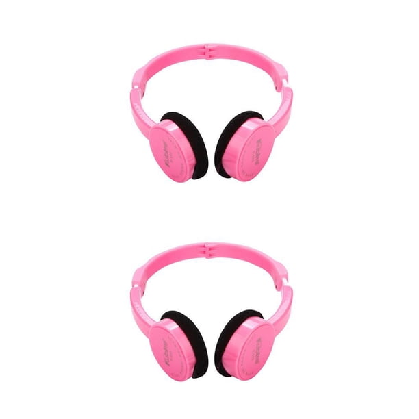 Sidaley Auriculares para niños plegables con cable de 3,5 mm con micrófono HD Auriculares para niños con sonido estéreo plegable con cable rosa 1.1 metros 2Conjunto