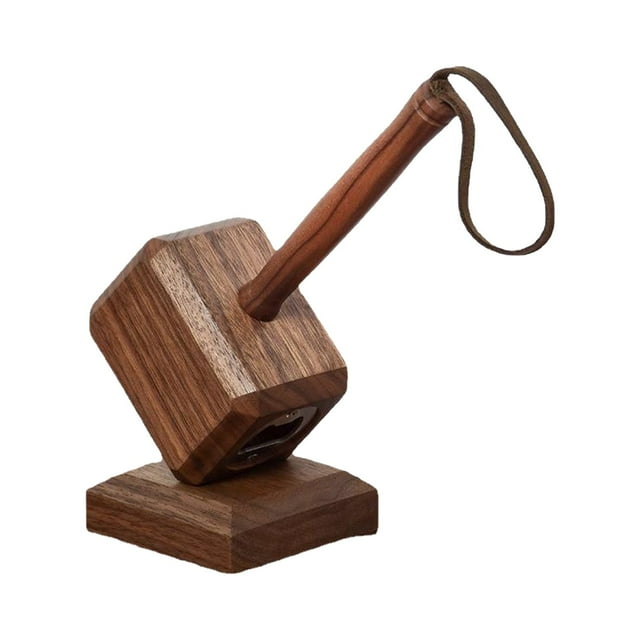Ltdhehe Shaped Wooden Beer Bottle Cap Opener Unique And Stylish Design Perfect For Home Bar And Kitchen Easy To Use And Durable Construction