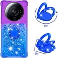 thumbnail image 2 of Clear Case for Xiaomi 12S Ultra with Kickstand for Girls Women, Floating Liquid Holographic Sparkle Glitter Case Bling Gradient Quicksand Cover for Xiaomi 12S Ultra JB Purple Navy, 2 of 7