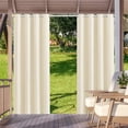 thumbnail image 2 of (4 Panel) Gazebo Patio Outdoor Curtains -Waterproof Garden Blackout Thermal Insulated Sun Shades Grommet Privacy Curtain for Pergola Porch, Beige, W52 x L108 in, 2 of 8