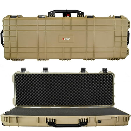53 Protective Roller Rifle Case Water and Shock Resistant w/ Foam by Eylar Tan