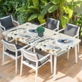 thumbnail image 2 of Spring Blue Floral Table Cloths for 4 Foot Rectangle Tables, Vintage Garden Wildflowers Botanical Patio Waterproof Elastic Fitted Tablecloths, Washable Rectangular Table Cover for Camping, 2 of 8
