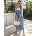 thumbnail image 2 of PUWEI Women's Loose Overall Dress Adjustable Straps Casual Barrel Midi Dress Bib Romper with Pockets, 2 of 7