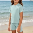 thumbnail image 3 of HBGVBA Girls Summer Outfits Casual 2 Piece Short Sleeve Tee and Bike Shorts Comfy Clothings Set, 3 of 5