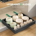 thumbnail image 5 of 2 Pack Pull out Cabinet Organizer 21"Deep With Raising Pad for Framed Cabinets, Expandable Slide out Drawers for Kitchen Cabinets with 4pcs Divider Racks, Roll out Shelves 12.1"-20.4" W Black, 5 of 14