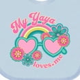 thumbnail image 4 of Inktastic My Yaya Loves Me Grandchild Rainbow Girls Baby Bib, 4 of 4