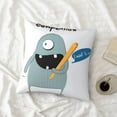 thumbnail image 4 of LNWH Decorative Pillow Covers, Cartoon Devil Monster Square Sofa Decorative Knit Pillow Case, 20"x20", 4 of 8