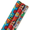 Hallmark Justice League Wrapping Paper Bundle with Cut Lines on Reverse (3 Rolls - 60 Sq. ft.) Wonder Woman, Batman, Superman, Flash, Green Lantern