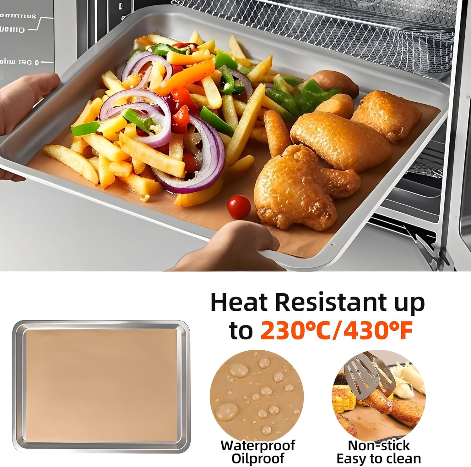 Parchment Paper for Gourmia Toaster Oven Air Fryer, 100 PCS Unbleached Air Fryer Liners