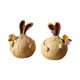 thumbnail image 2 of 2 Pcs Easter Bunny Resin Figurine Couple Statue, Hand Painted Rustic Farmhouse Decor, Cute Rabbit Ornament for Home Desk Shelf, Spring Garden Party Centerpiece, Wedding Gift Anniversary Decorations, 2 of 6