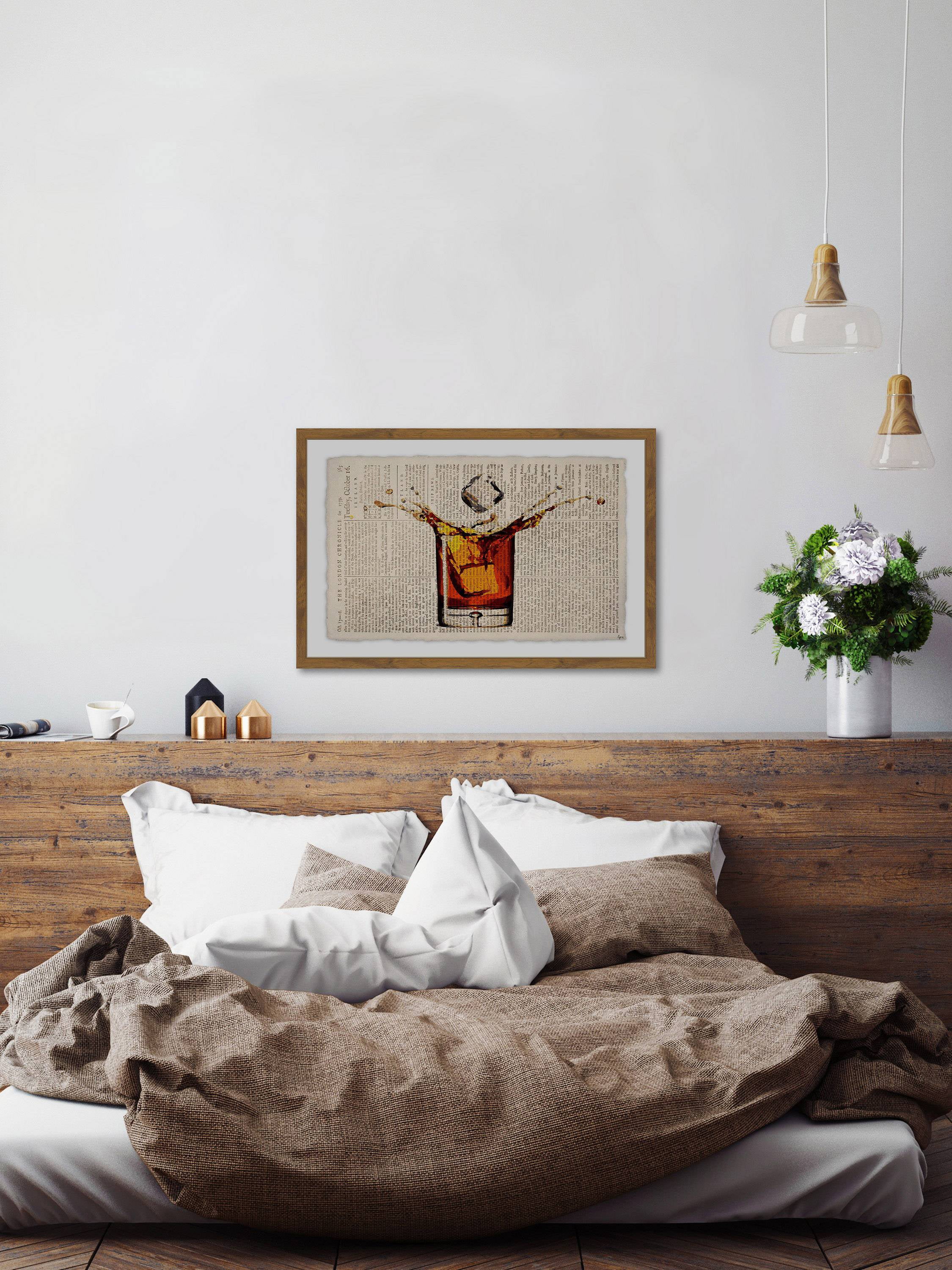 Liquor Splash Framed Painting Print
