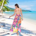 thumbnail image 7 of FORMRS Womens Long Sarong Beach Wrap Semi-Sheer Bikini Skirt Bathing Swimsuit Cover Up, Art Map, 7 of 7
