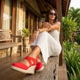 thumbnail image 4 of Cushionaire Chica Espadrille Wedge Sandals for Women Slip On Closed Toe Women Shoes with Elastic Straps and Stylish Everyday Comfort, 4 of 23
