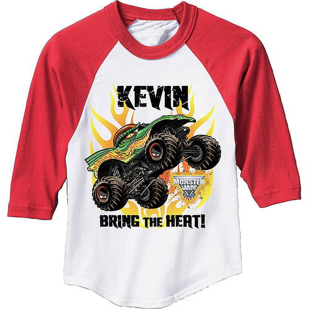 Personalized Monster Jam Bring the Heat Dragon Boys' Red Sports Jersey