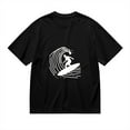 thumbnail image 2 of Black T Shirts for Men, Surfer,Wave,Black And White,Graphic Mens Graphic Tees, 25060422,S, 2 of 8